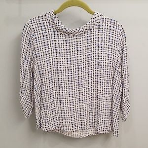 Zara Basic Collection Blue, White & Black Top in L